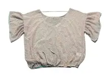 LOVE + JOY sheer floral blouse