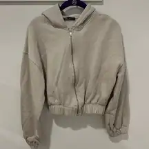 ZARA  cropped zip up hoodie