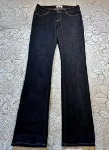PAIGE Peg Straight Leg Dark Wash Mid Rise Jeans in the Wash Bardot Sz 27