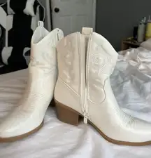 White Cowboy Booties