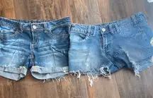 Bundle Red Camel and Rue 21Distressed Blue Jean Shorts