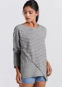 Current Elliott the slice stripe tee in gray