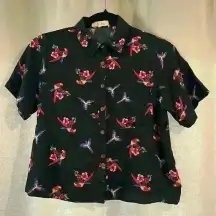 Women’s Hawaiian Button-Down Crop Top