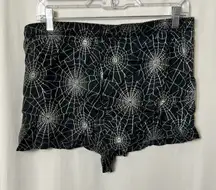PINK Victoria's Secret Black Spider Web Women's Sleep Shorts Size Large