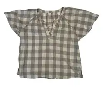 Hem & Thread Gingham Check Blouse – Size M
