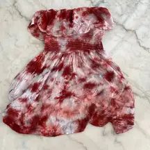 Forever 21 Red Tie Dye Strapless Sundress