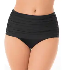 New. Miraclesuit black hi-waisted skirted front bikini bottom. Retails $90. Size