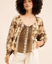 Free people Elena‎ printed billowy top floral print