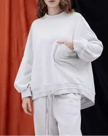 Nap Loungewear Sweater Gray Sweatshirt High Low Oversized Pullover Womens Size M