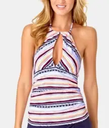 Anne Cole Stormy Seas Printed Keyhole Tankini Top