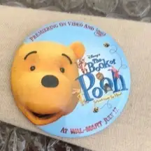 Vintage Disney Winnie The Pooh Button Brooch