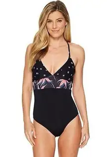 Carve Designs Dahlia One Piece Swimsuit UPF 50 Black Tropical Womens XL new nwt