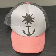 O’NEILL Women’s Anchor Palm Tree Coral Gray Trucker Hat