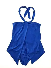 Old Navy Blue Halter One Piece Bathing Suit Swimwear Swimsuit Medium