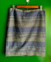 CLEARANCE! The Limited Pencil‎ Skirt Size 6 Blue & Silver Threads EUC!