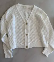 Cyrus white sweater with gold buttons size small