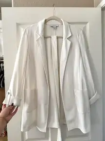 Soft White Blazer with Removable Waist Tie