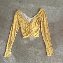 Yellow Floral Top Size M