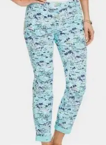 TALBOTS The Weekend‎ Chino Pants Blue Nautical Tropical Vacation Print Size 12