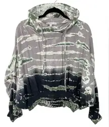 Young Fabulous & Broke Tie Dye Hoodie Sweatshirt Cropped Size S/M Purple‎ Green