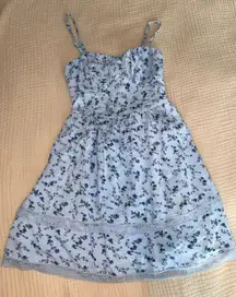 Blue Floral Dress with Pockets