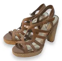 Envy  Taupe Over Joy Woven Heeled Sandals Women’s Size 10, 5” Heel, Never Worn!