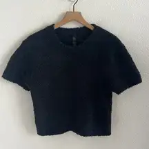 SKIMS Onyx Cozy Knit Fitted T-Shirt Tee Fuzzy Top 4X/5X