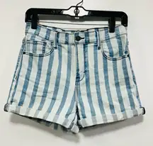 Hidden shorts! High-rise striped shorts purchased from the buckle women’s small