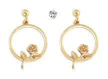 Boutique gold rose earrings set 3pcs