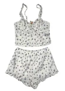 SheIn  - Floral Print Shorts & Cami PJ Set in White & Purple