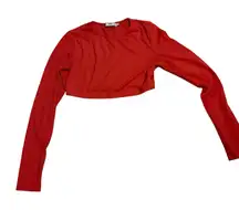 Adika orange Fitted Crop shirt trendy‎ festival club athleisure