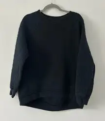 Nike Black Textured Oversized Crewneck Pullover  Sweater Large