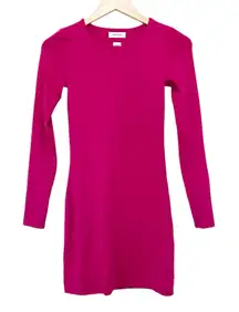 Aritzia Babaton Pink Contour Long Sleeve Bodycon Dress Sz S