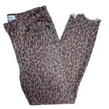 Leopard Print Skinny Jeans Women's Size 9 Multicolor Animal Print