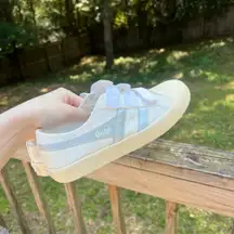 Gola Coaster Flame Strap White Canvas Sneakers Velcro Size 6 