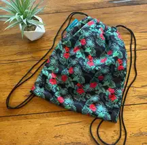 Jlab Padded Cinch Bag Tropical Floral Drawstring Backpack