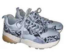 Shoe Dazzle Zoee Blue Faux Snakeskin Platform Sneakers