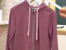 Peace Love World Love Life French Terry Hoodie NWT A399273 Wistful Mauve Size 1X