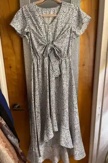 SHEIN Monochrome Polka Dot Maxi Dress