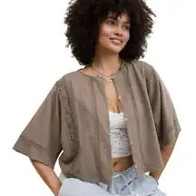 Aerie Short Sleeve Button Cardigan