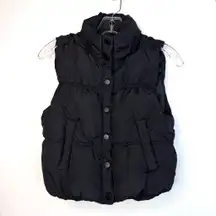 RSQ Cropped Puffer Vest Jacket Nylon Cinched Black Size XSmall