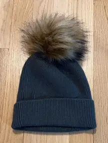 By Anthropologie Green Wool Alpaca Blend Pom Pom Beanie