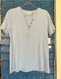 Calvin‎ Klein Womens Mini T Shirt Top Short Sleeve Light Blue