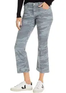 J Brand Women’s Size 27 Light Dakota Green Snow Camo Selena Cropped Jeans