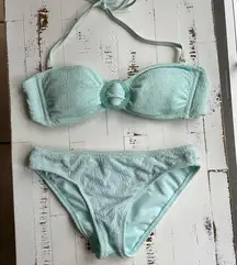Xhilaration mint / light blue bandeau bikini set