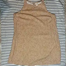 Ava and Viv Sleeveless Tan Dress with White Pattern