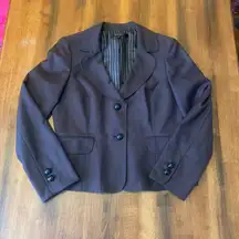 Nine West Suit Jacket 12 Dark Brown with a purple hue Blazer 2 Button Lined