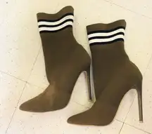 Green Heel Sock Boots ( size 6.5)