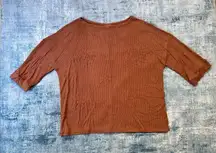 New! Chic Soul Scenic Drives Ribbed Lightweight Sweater in Brick 3XL