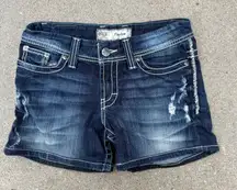 Buckle BKE Payton 28 Dark Blue Jean 4" Shorts w/ 1" Double Cuff Stretch BKC1105